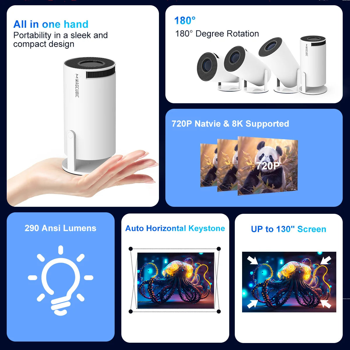 Marbelli - Magcubic Projector - Home Cinema Outdoor Projetor